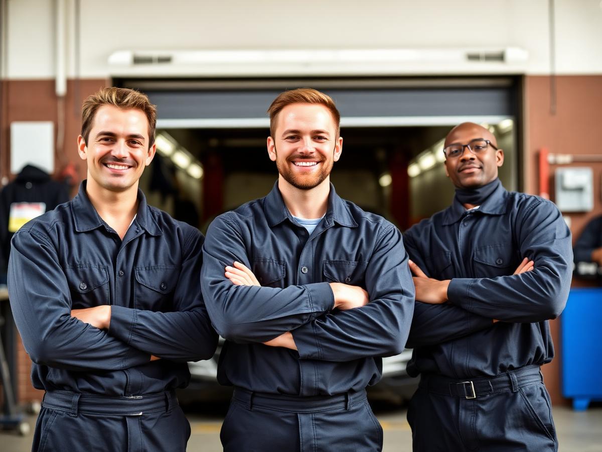 The G3 Transmission & Auto technician team outside the shop